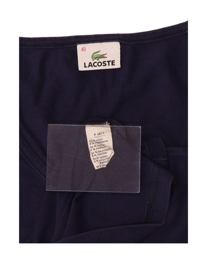 LACOSTE Womens T-Shirt Top Size 40 Medium Navy Blue Cotton Vintage Lacoste and Second-Hand Lacoste from Messina Hembry 
