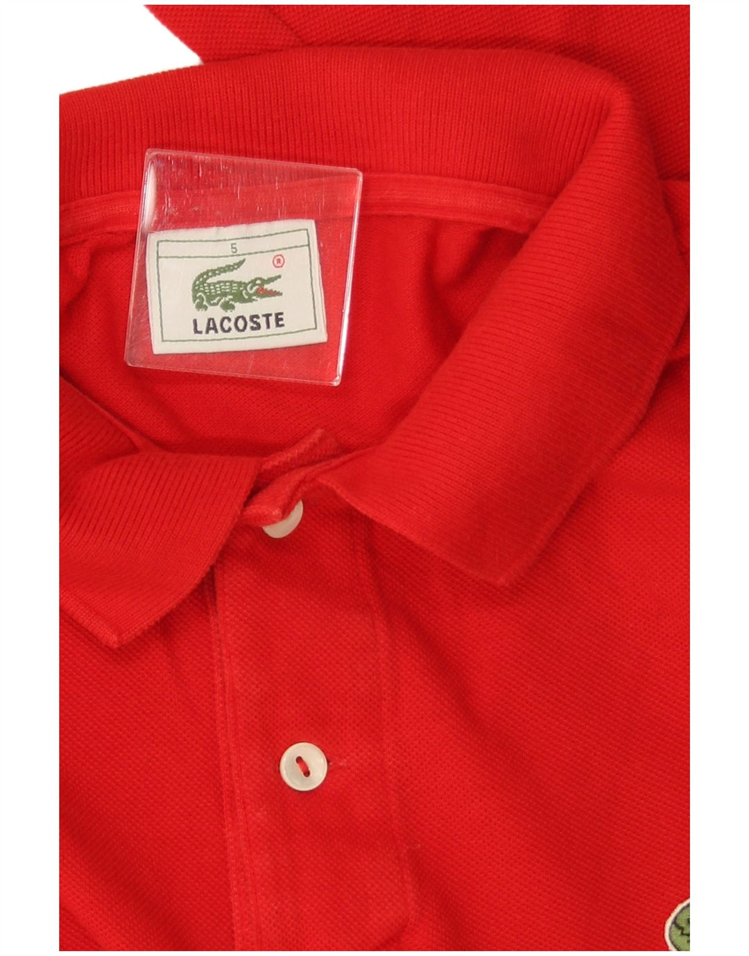 Polo LACOSTE da uomo a maniche lunghe taglia 5 grande in cotone rosso