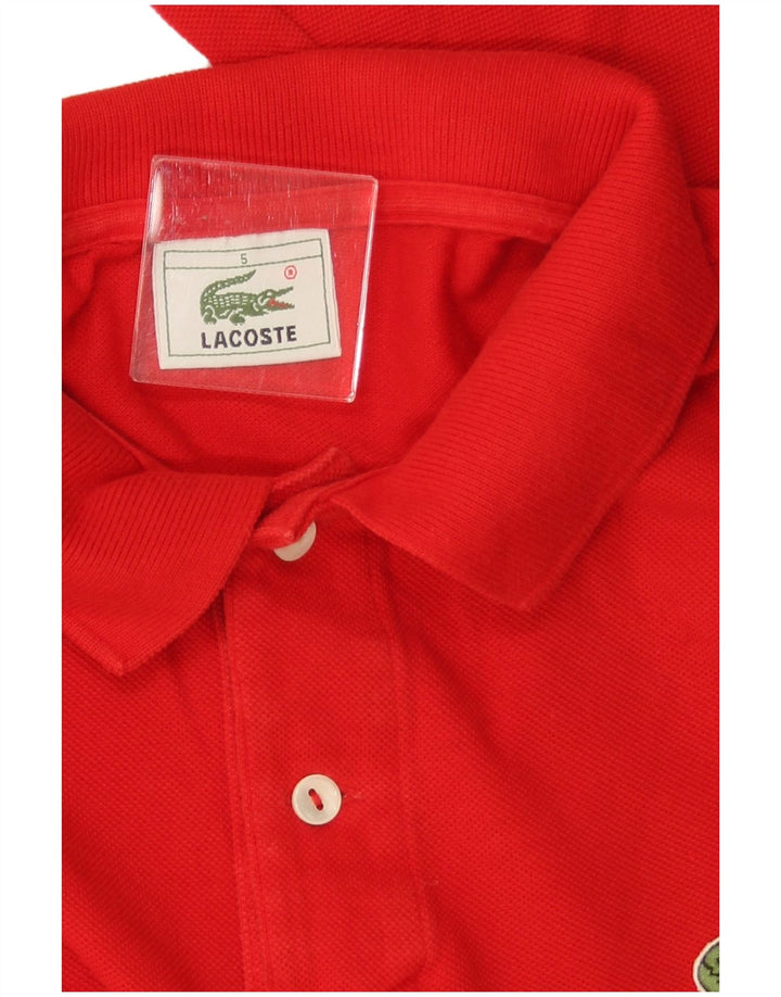 Polo LACOSTE da uomo a maniche lunghe taglia 5 grande in cotone rosso