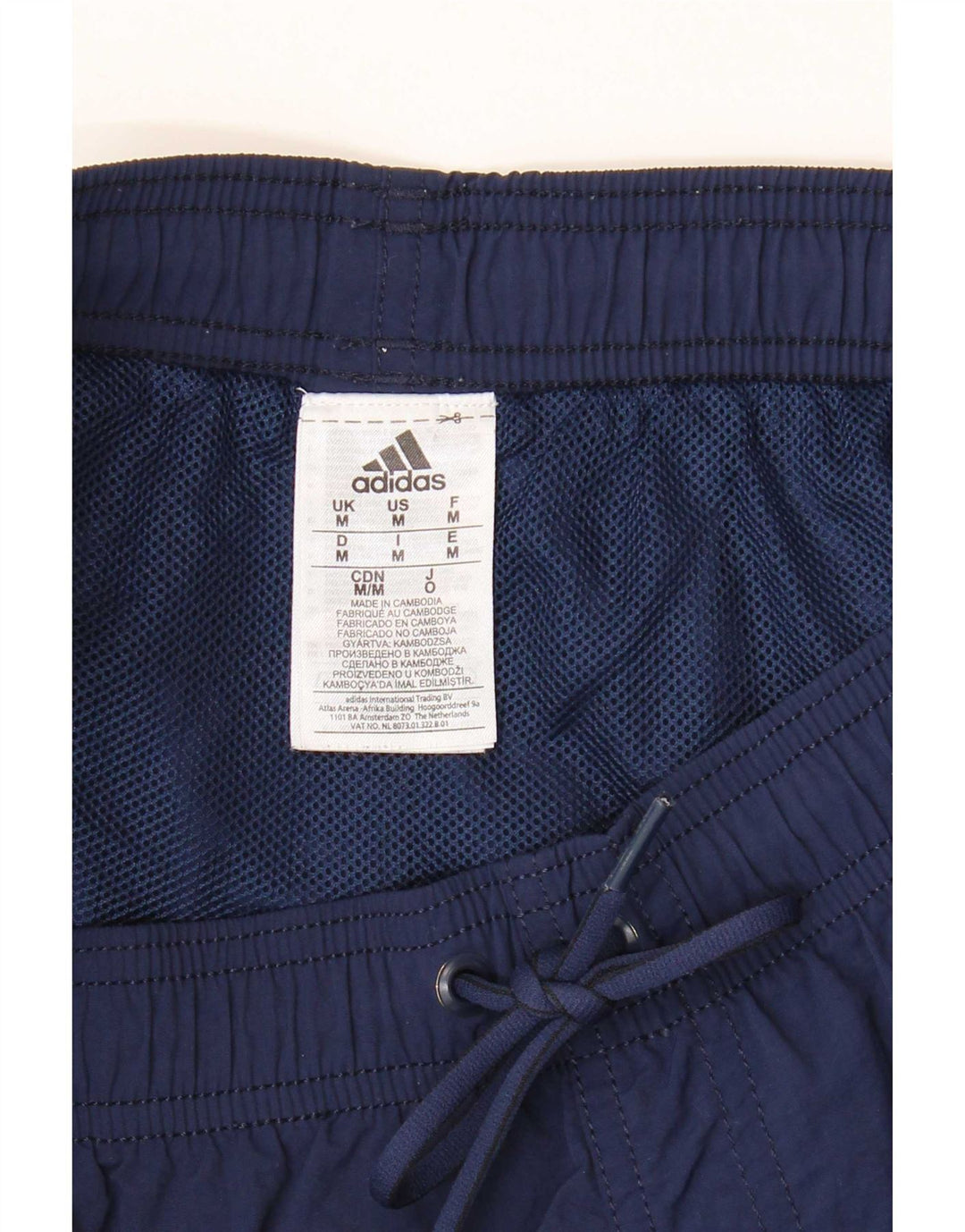 Pantaloncini sportivi da uomo Adidas medi in nylon blu navy