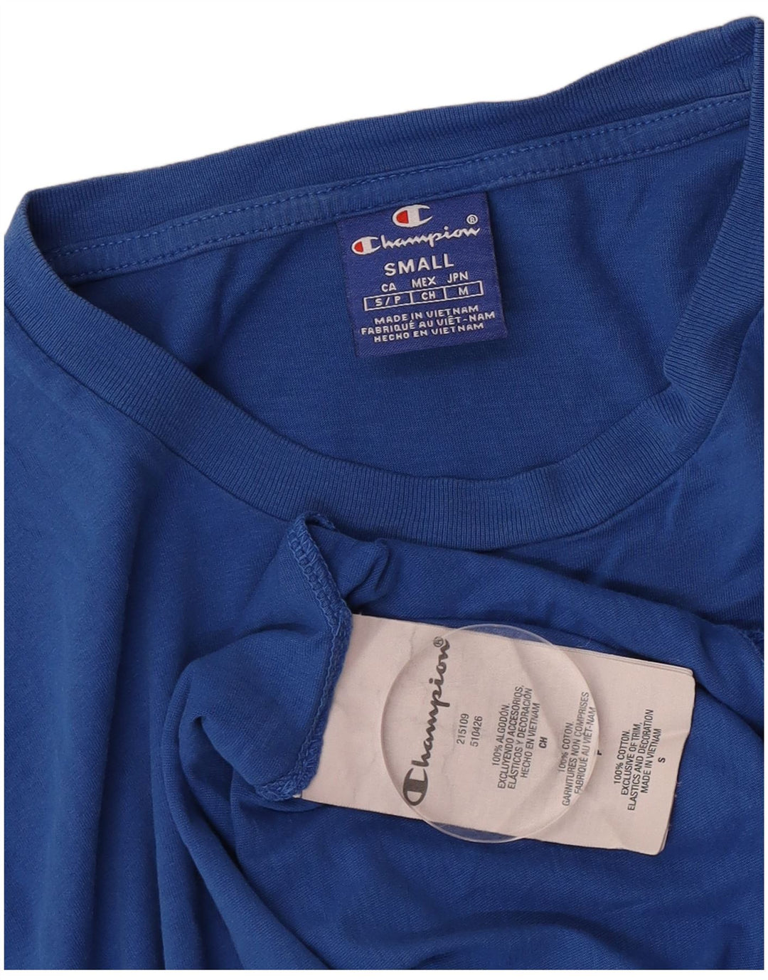 T-shirt grafica da uomo Champion Top piccola in cotone blu