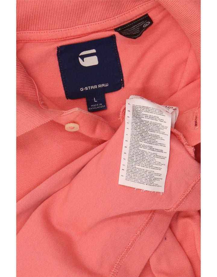 Polo da uomo G-STAR grande in cotone rosa