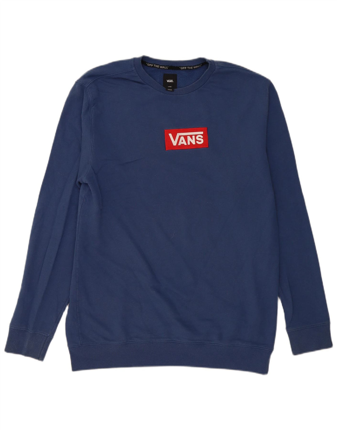 Felpa alta da uomo Vans, maglione grande, cotone blu