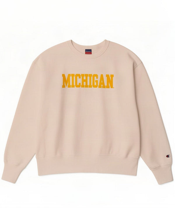 Champion Felpa con grafica Michigan da uomo 2XL Cotone bianco