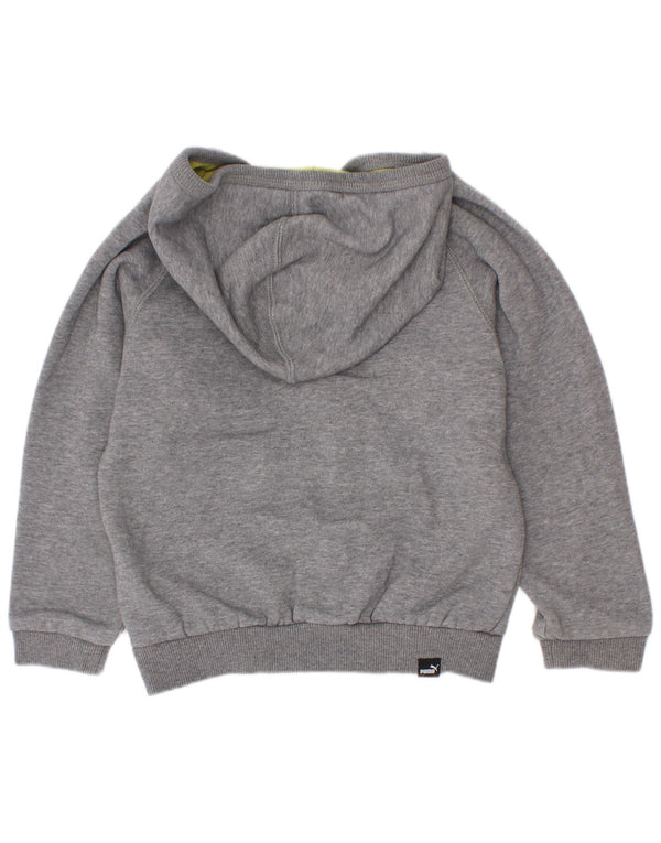 Maglione con cappuccio e zip Puma per ragazzi 2-3 anni in cotone chiazzato grigio