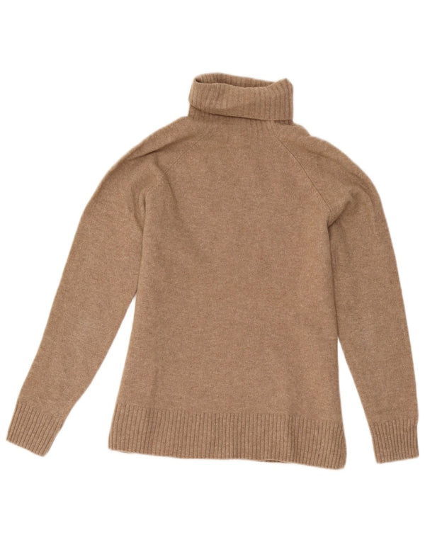 Maglione maglione da donna a collo alto Massimo Dutti UK 10 piccolo in lana marrone