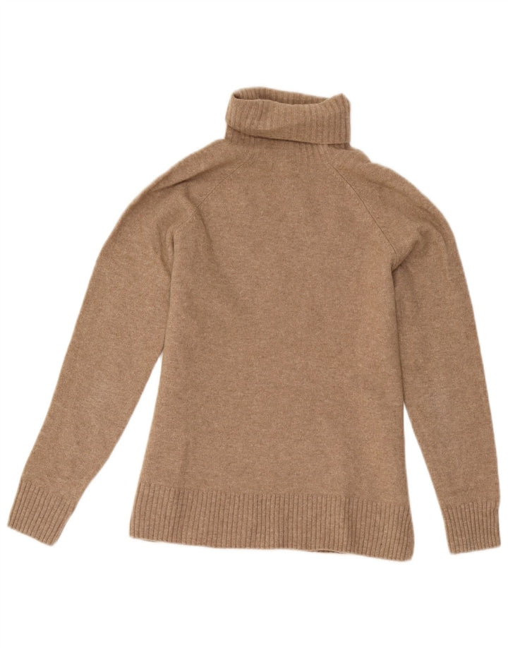 Maglione maglione da donna a collo alto Massimo Dutti UK 10 piccolo in lana marrone