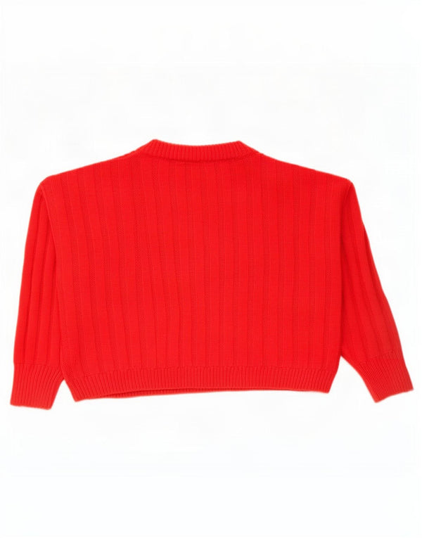 Topshop Maglione da donna Petite Crop oversize con scollo a V UK 4 XS Arancione