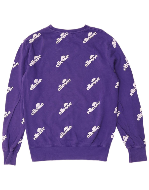 Felpa grafica da donna Ellesse Maglione UK 12 Cotone viola medio