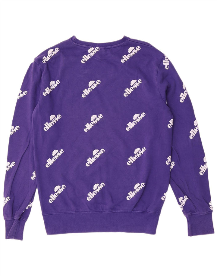 Felpa grafica da donna Ellesse Maglione UK 12 Cotone viola medio