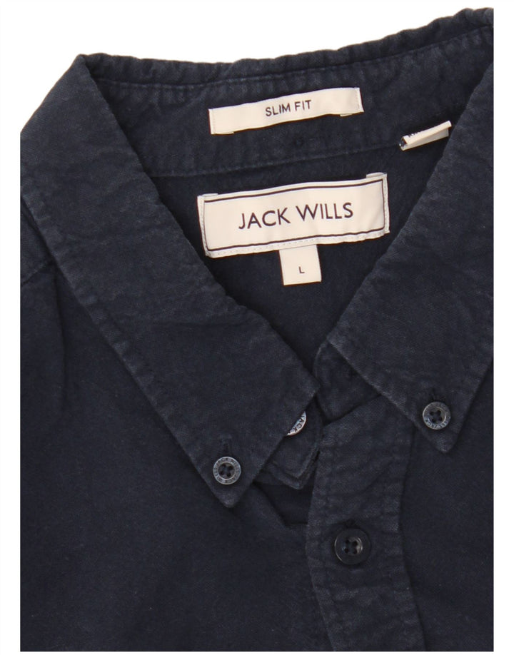 JACK WILLS Camicia slim fit da uomo grande blu navy