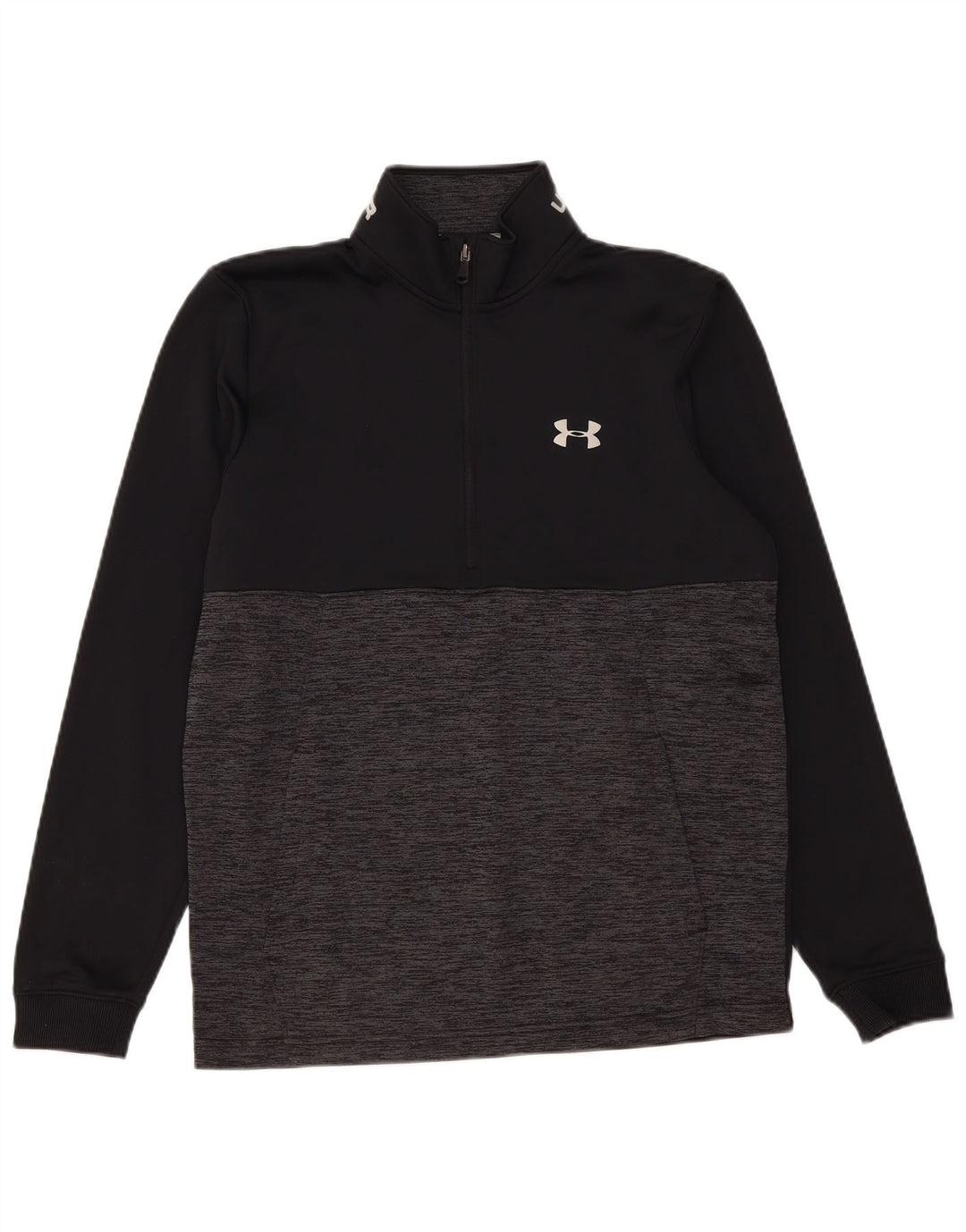 Felpa da uomo Under Armour Cold Gear, maglione color block medio nero