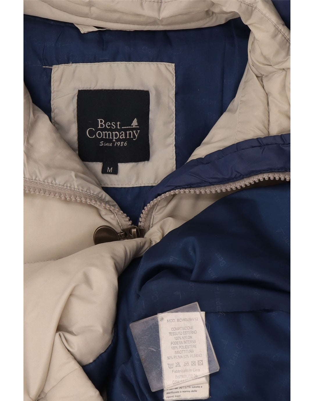 Giacca imbottita con cappuccio da donna Best Company UK 14 nylon bianco medio