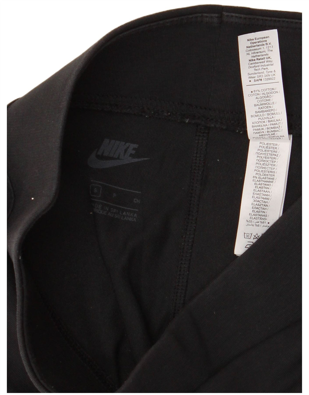 Leggings grafici da donna Nike UK 8 piccoli in cotone nero