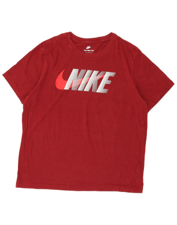 T-shirt grafica da uomo Nike Top grande in cotone bordeaux