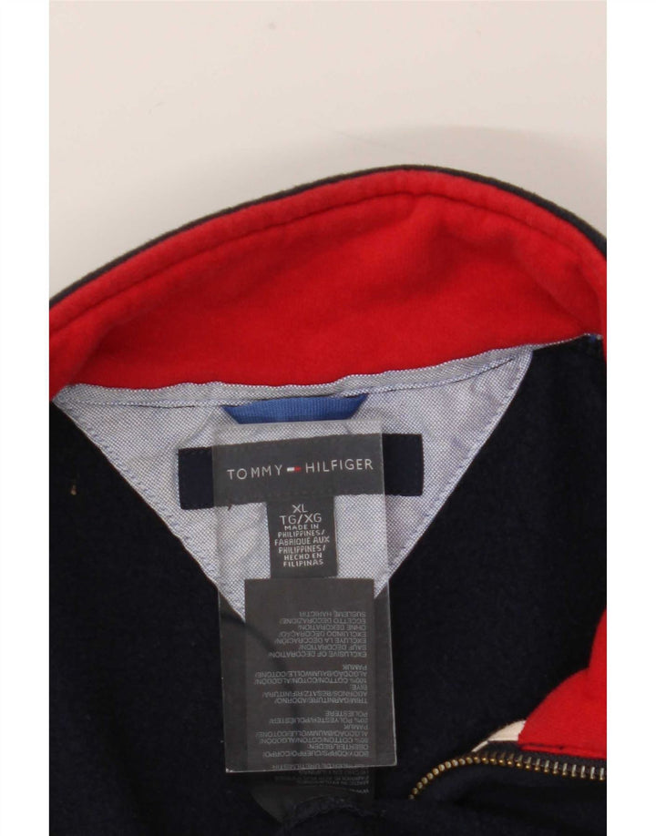 Giacca da ginnastica grafica da uomo Tommy Hilfiger XL in cotone blu navy