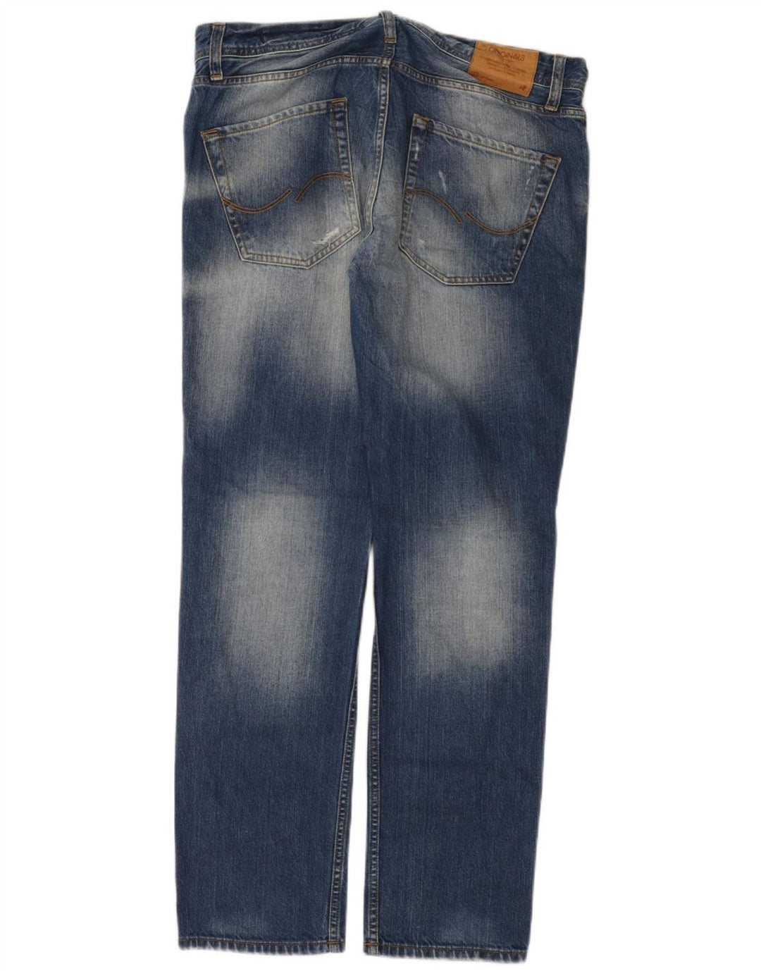 Jeans dritti invecchiati da uomo Jack & Jones W34 L32 cotone blu