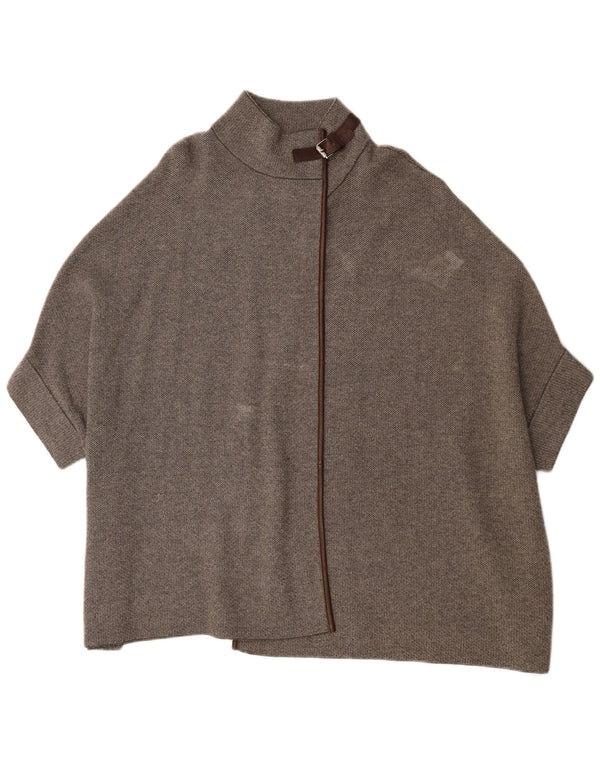Maglione cardigan oversize con maniche a 3/4 da donna Massimo Dutti UK 10 piccolo grigio