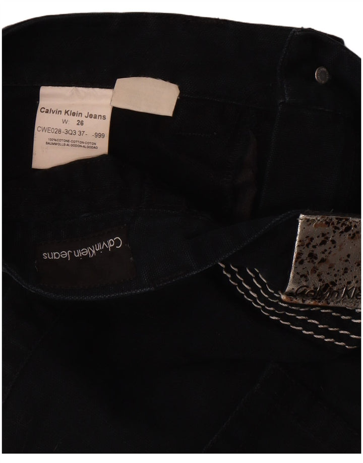 Mini gonna di jeans da donna Calvin Klein W26 piccola in cotone nero