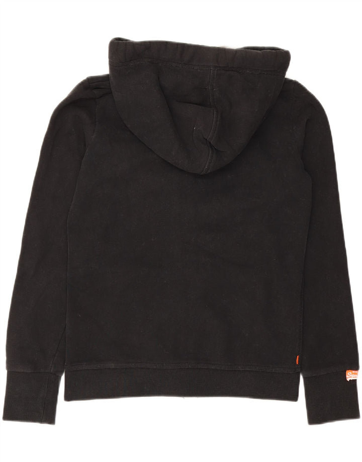 Maglione con cappuccio e zip da uomo Superdry piccolo in cotone nero