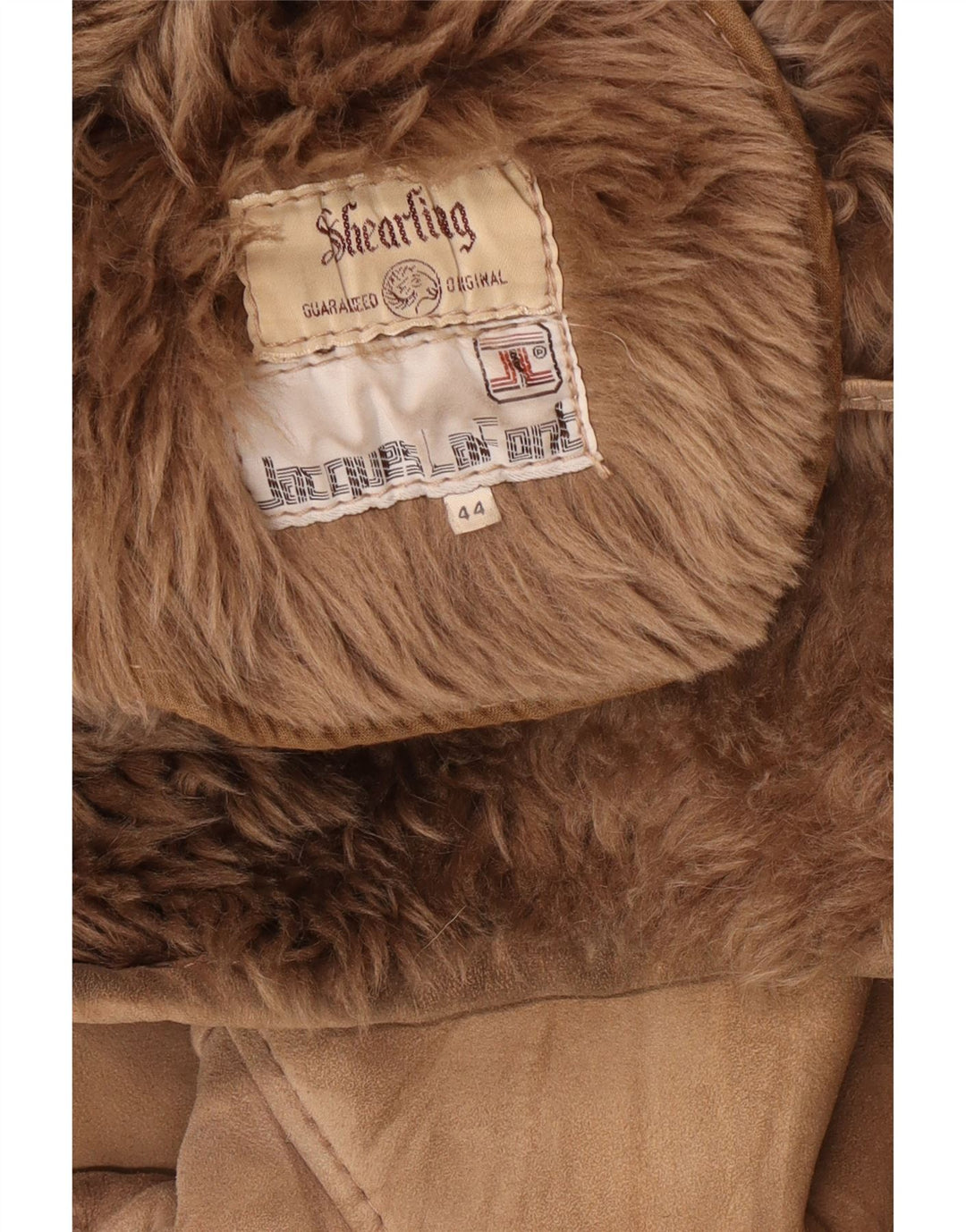 Giacca in shearling vintage da donna IT 44 Shearling beige medio