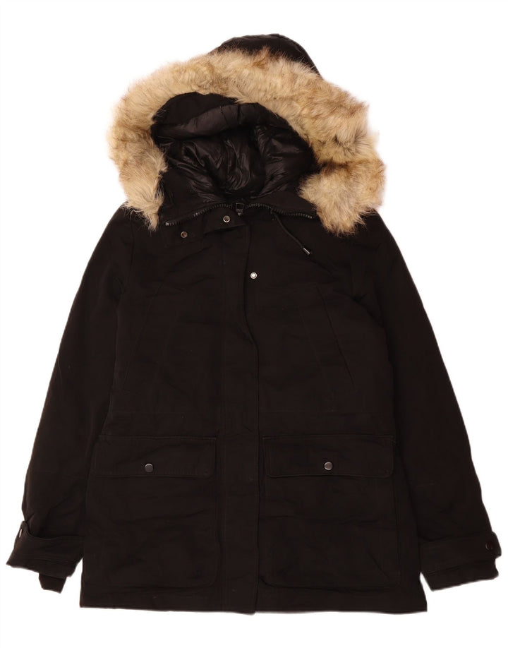Giacca Parka oversize con cappuccio da donna Zara UK 6 XS poliestere nero