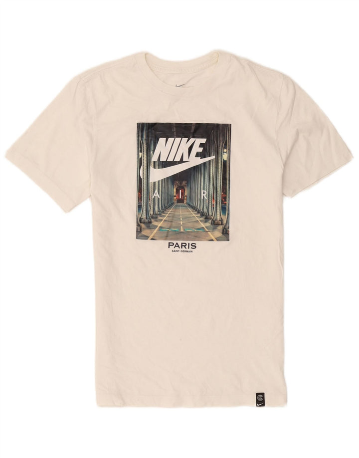 T-shirt grafica da uomo Nike Top Small in cotone bianco