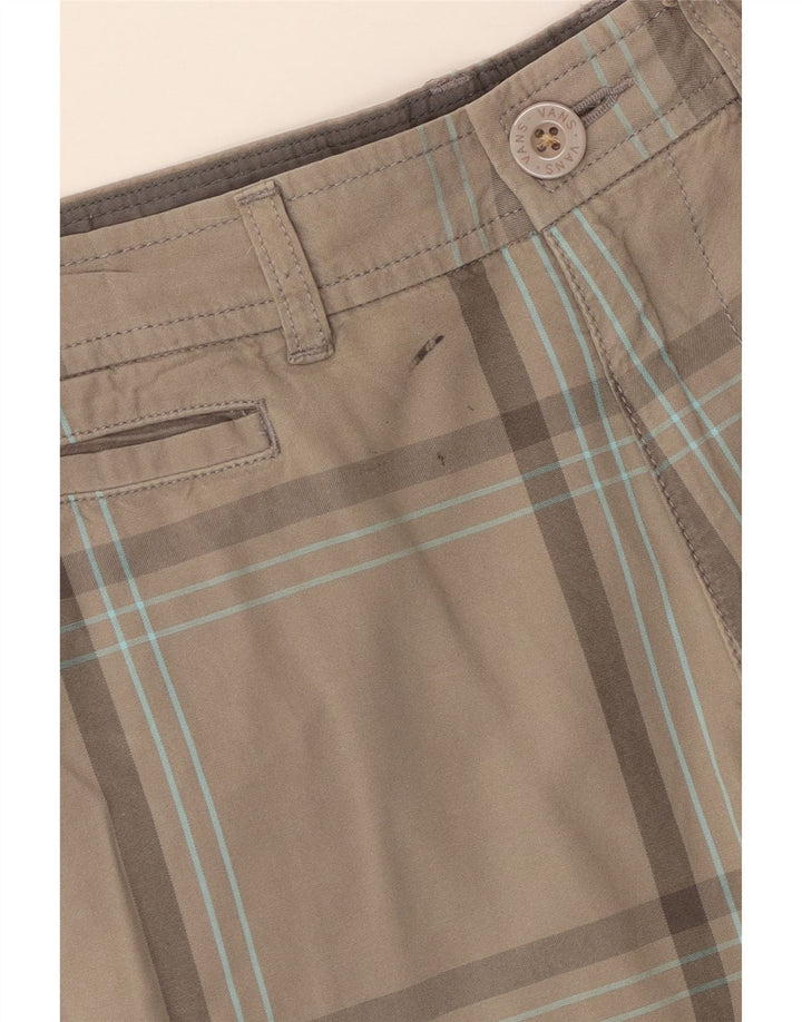Pantaloncini chino da uomo VANS W32 in cotone a quadri grigio medio