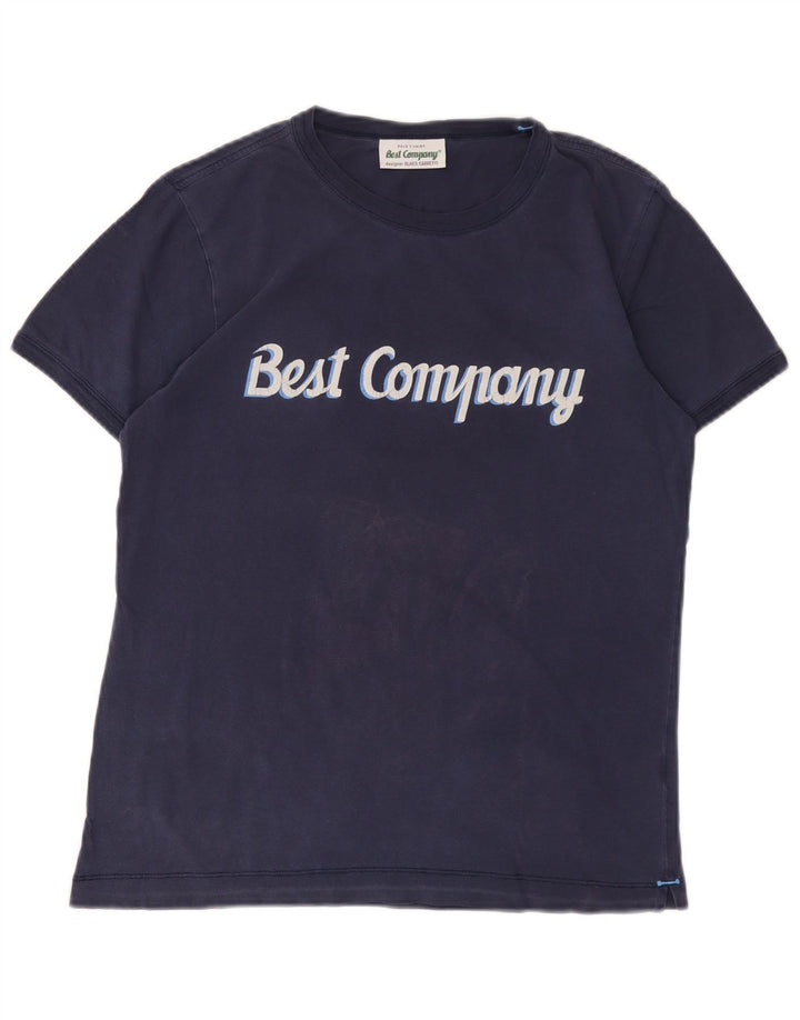 BEST COMPANY T-shirt grafica da uomo Top Small Blu Navy