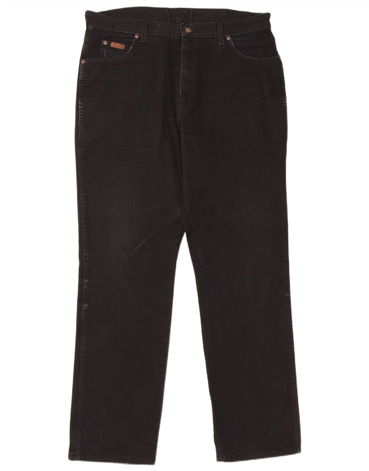 Jeans dritti da uomo Wrangler Texas W38 L34 cotone nero