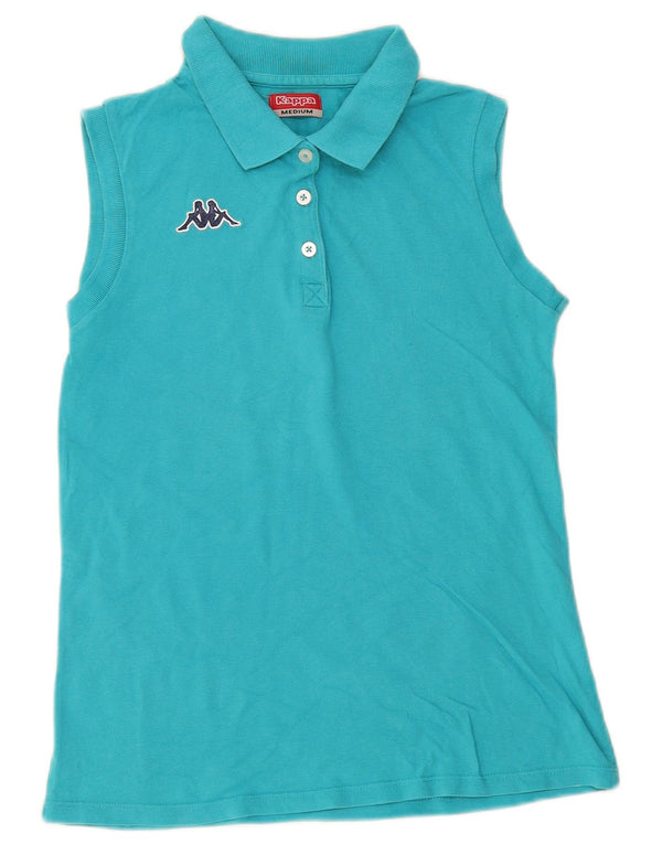 Polo senza maniche da donna Kappa UK 12 Medium Turchese Cotone