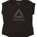 REEBOK Womens Graphic T-Shirt Top UK 16/18 Large Black Polyester Vintage Reebok and Second-Hand Reebok from Messina Hembry 