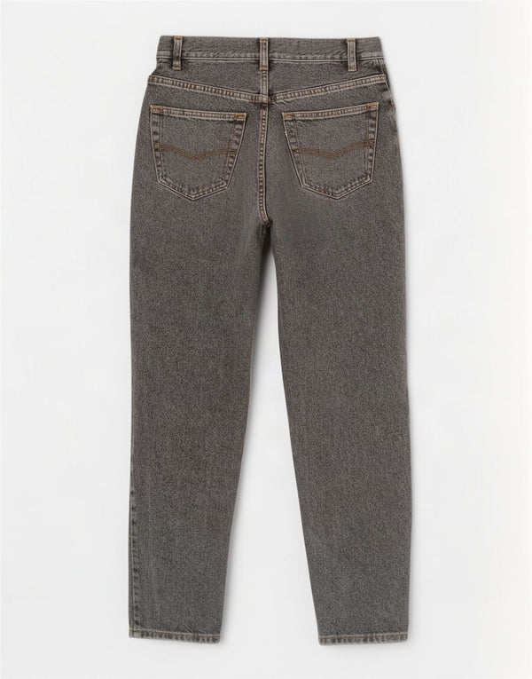 Jeans affusolati a vita alta da donna vintage IT 40 piccoli W26 L30 cotone grigio