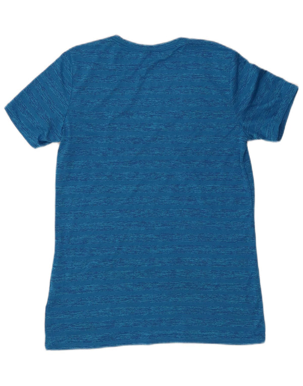 T-shirt Nike Dri Fit da donna Top UK 12 Poliestere a righe blu medio