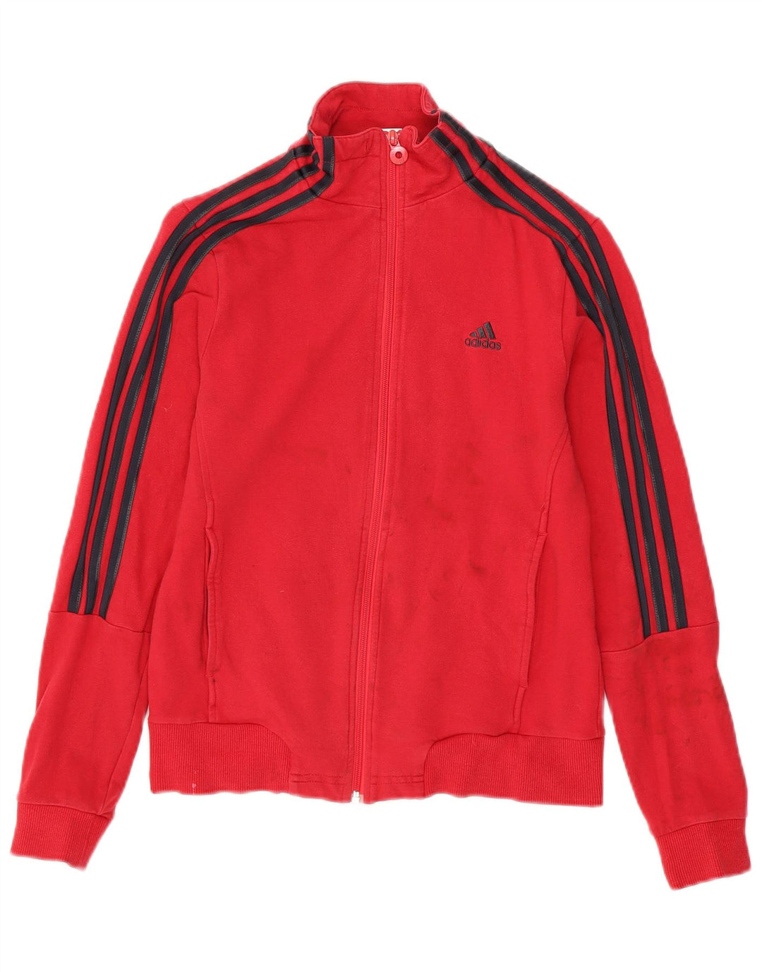 Giacca da tuta da donna ADIDAS UK 12 rosso medio in cotone