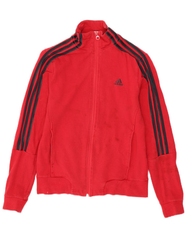 Giacca da tuta da donna ADIDAS UK 12 rosso medio in cotone