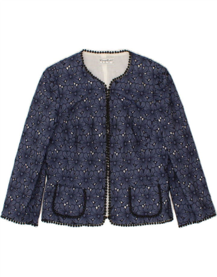 GIORGIO GRATI Womens 3/4 Sleeve Blazer Jacket IT 44 Medium Navy Blue Vintage Giorgio Grati and Second-Hand Giorgio Grati from Messina Hembry 