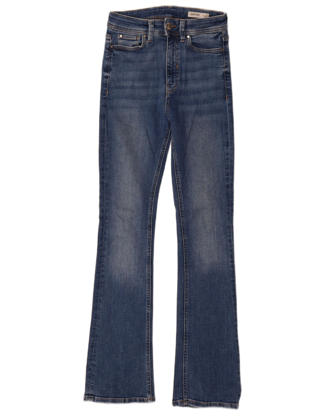 Jeans svasati slim da donna Marks & Spencer UK 8 piccoli W26 L34 cotone blu