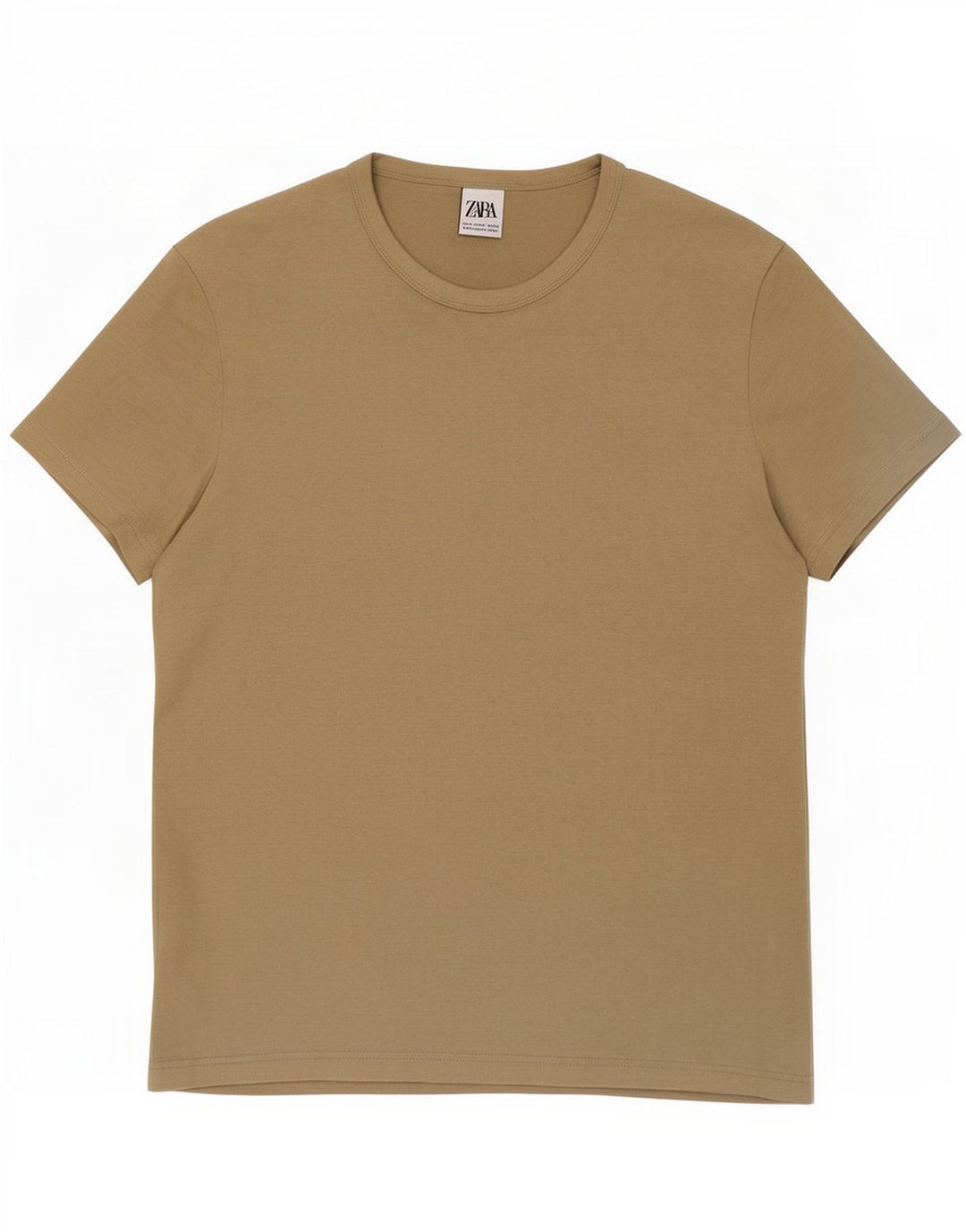 T-shirt Zara da uomo Top in cotone beige medio