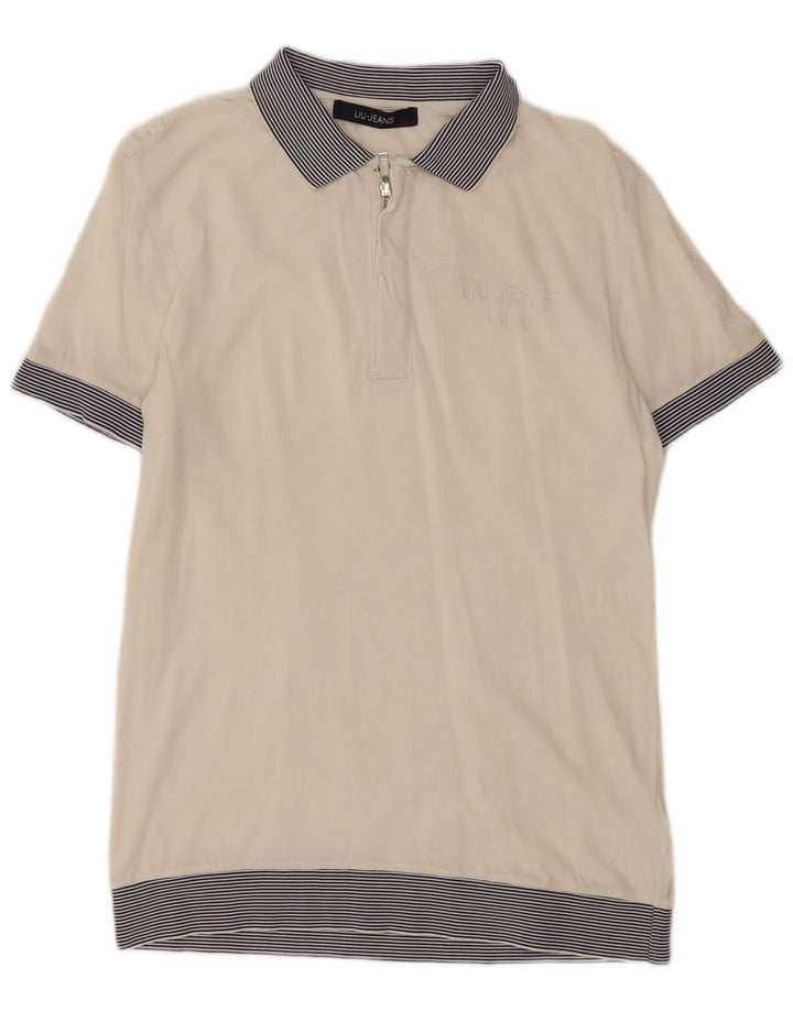 Polo Uomo Liu Jo Cotone Rigato Medio Bianco