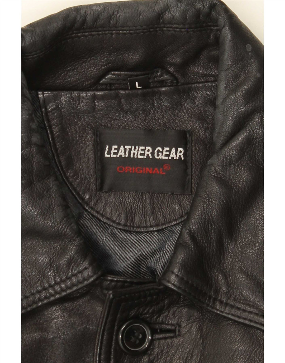 Giacca in pelle vintage da uomo UK 40 grande nera