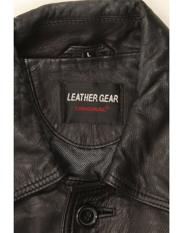 Giacca in pelle vintage da uomo UK 40 grande nera