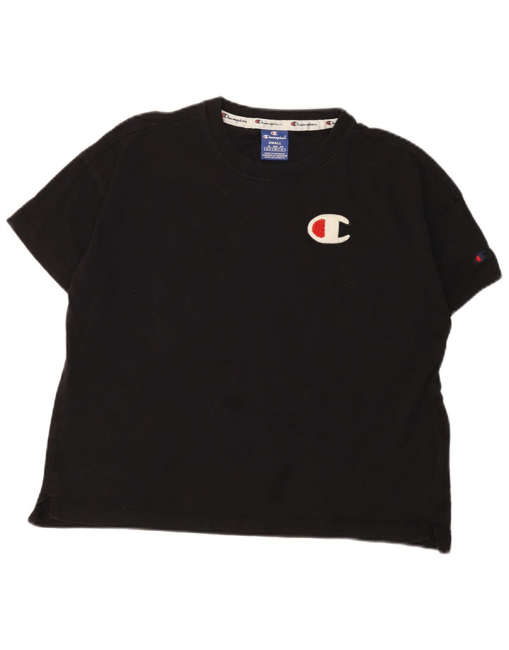 T-shirt oversize da donna Champion Top UK 10 piccola in cotone nero