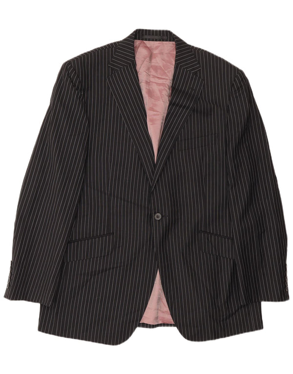 Giacca blazer a 1 bottone da uomo Marks & Spencer UK 38 gessato medio nero