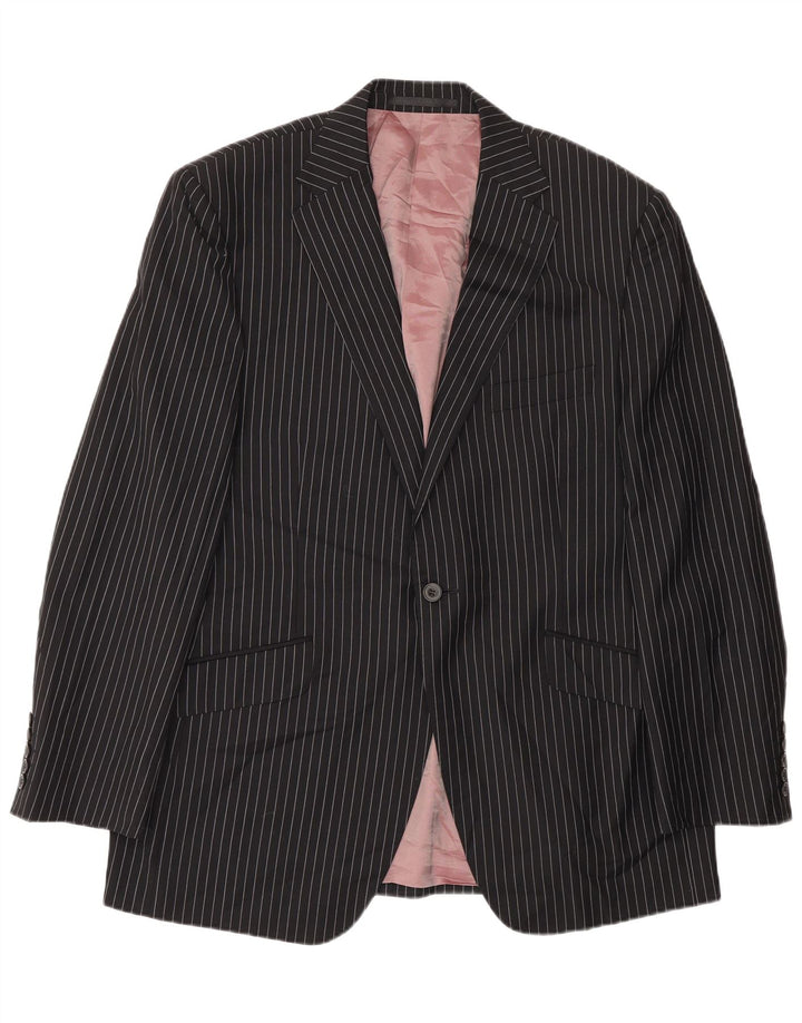 Giacca blazer a 1 bottone da uomo Marks & Spencer UK 38 gessato medio nero