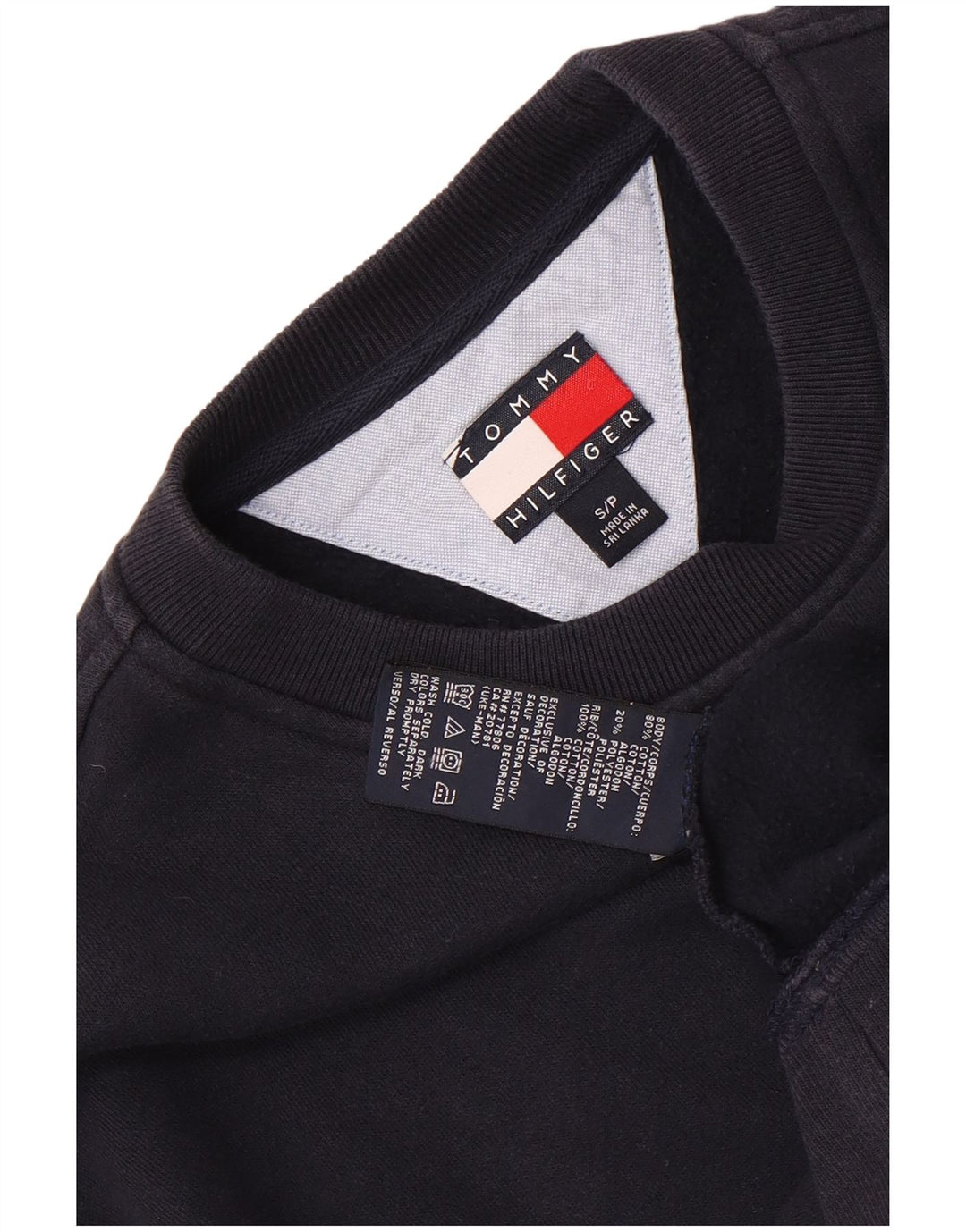 Tommy Hilfiger Uomo Felpa Maglione Piccolo Blu Navy Cotone