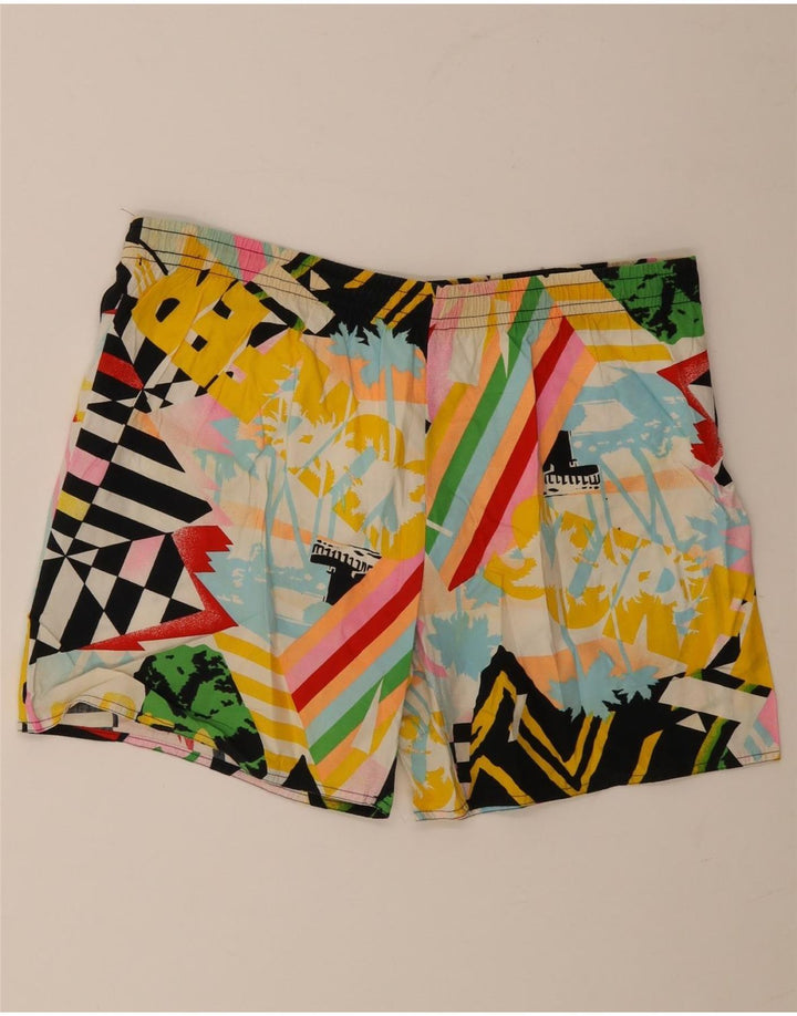 Pantaloncini da bagno vintage da uomo 2XL in cotone geometrico multicolore