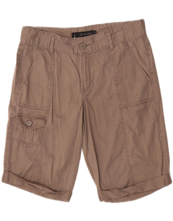 Pantaloncini cargo da donna Calvin Klein US 10 Medium W32 Cotone grigio