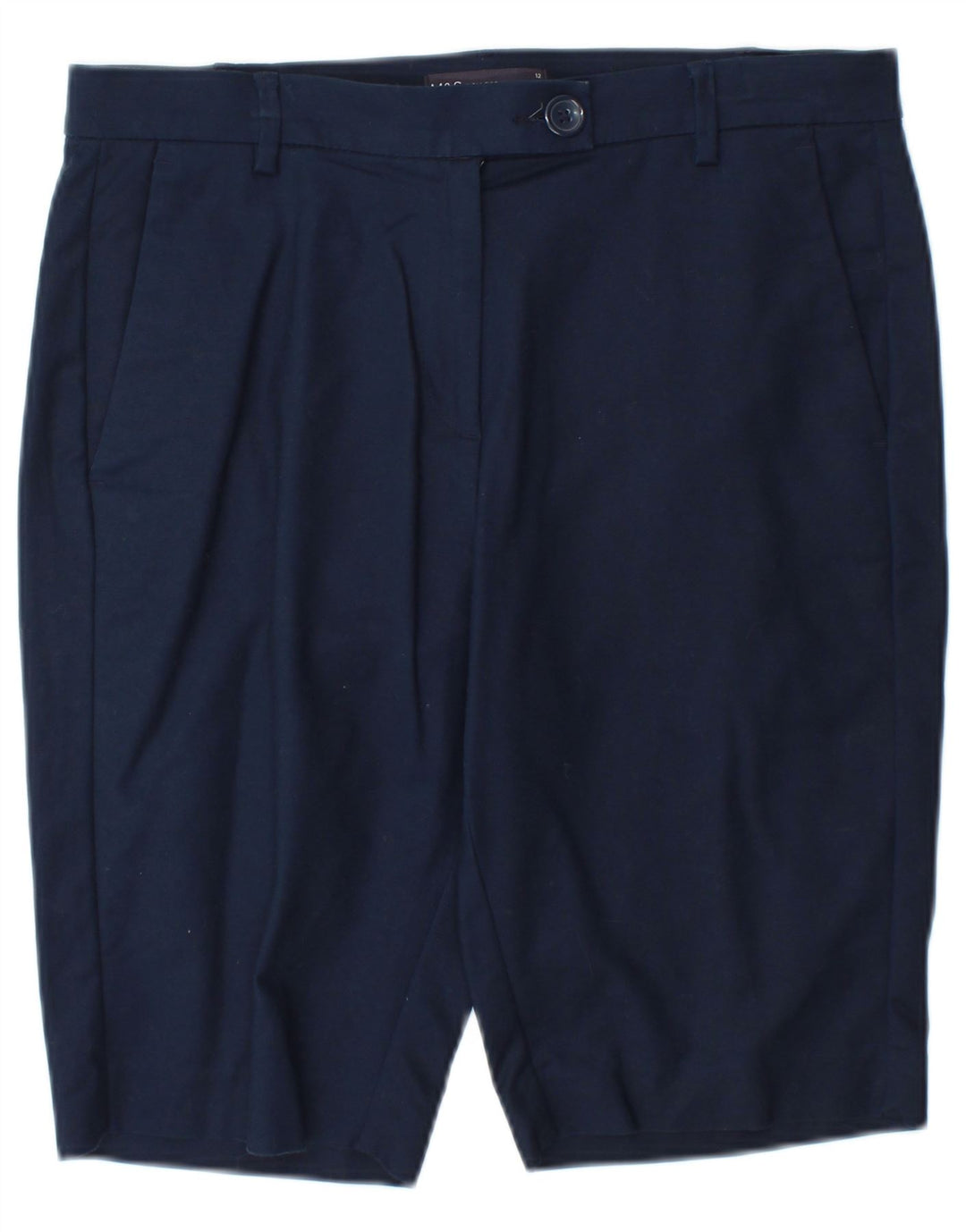 Pantaloncini chino da donna Marks & Spencer UK 12 medi W30 cotone blu navy