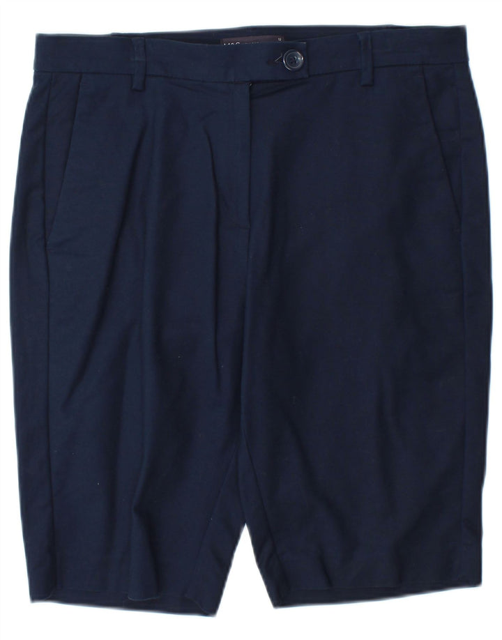 Pantaloncini chino da donna Marks & Spencer UK 12 medi W30 cotone blu navy